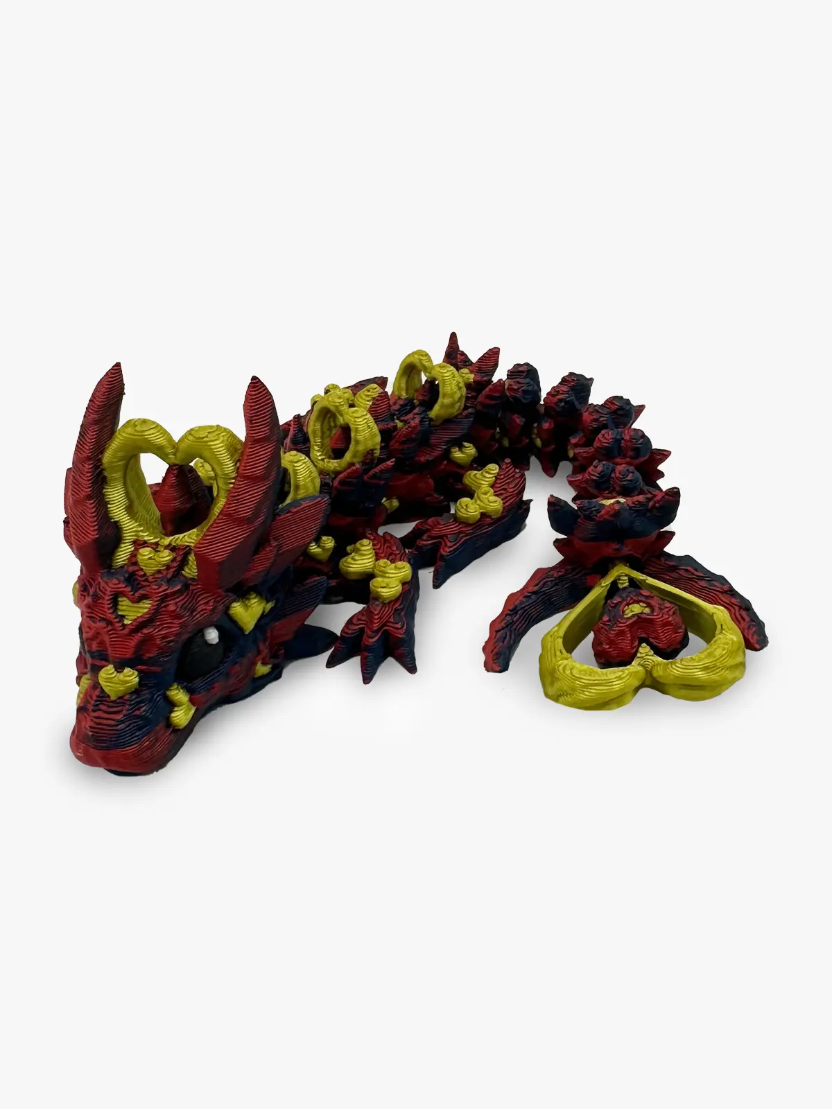 3D printed baby dragon dark heart blue red 1