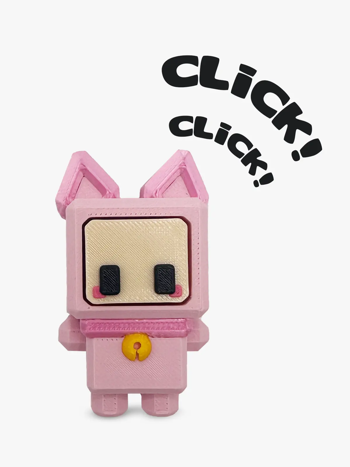 3D printed clicker bit click kitty pink 1