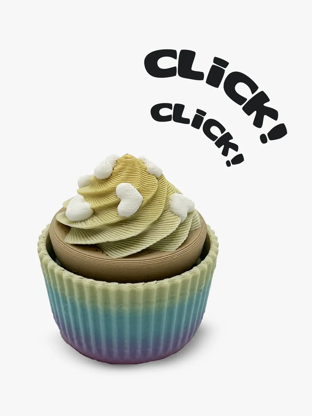 3d printed clicker cupcake gradient 718