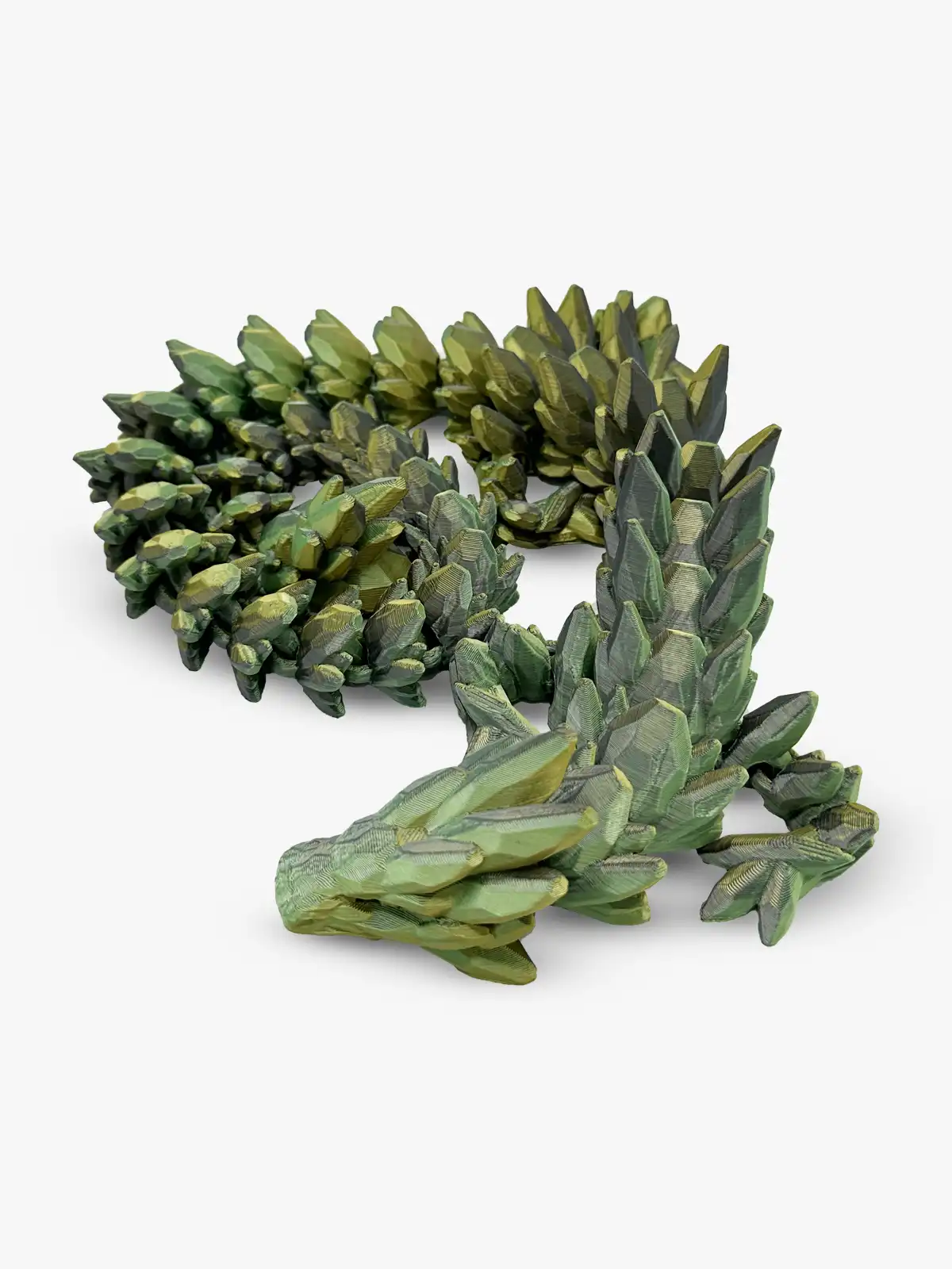 3D printed dragon gemstone gold green black 1